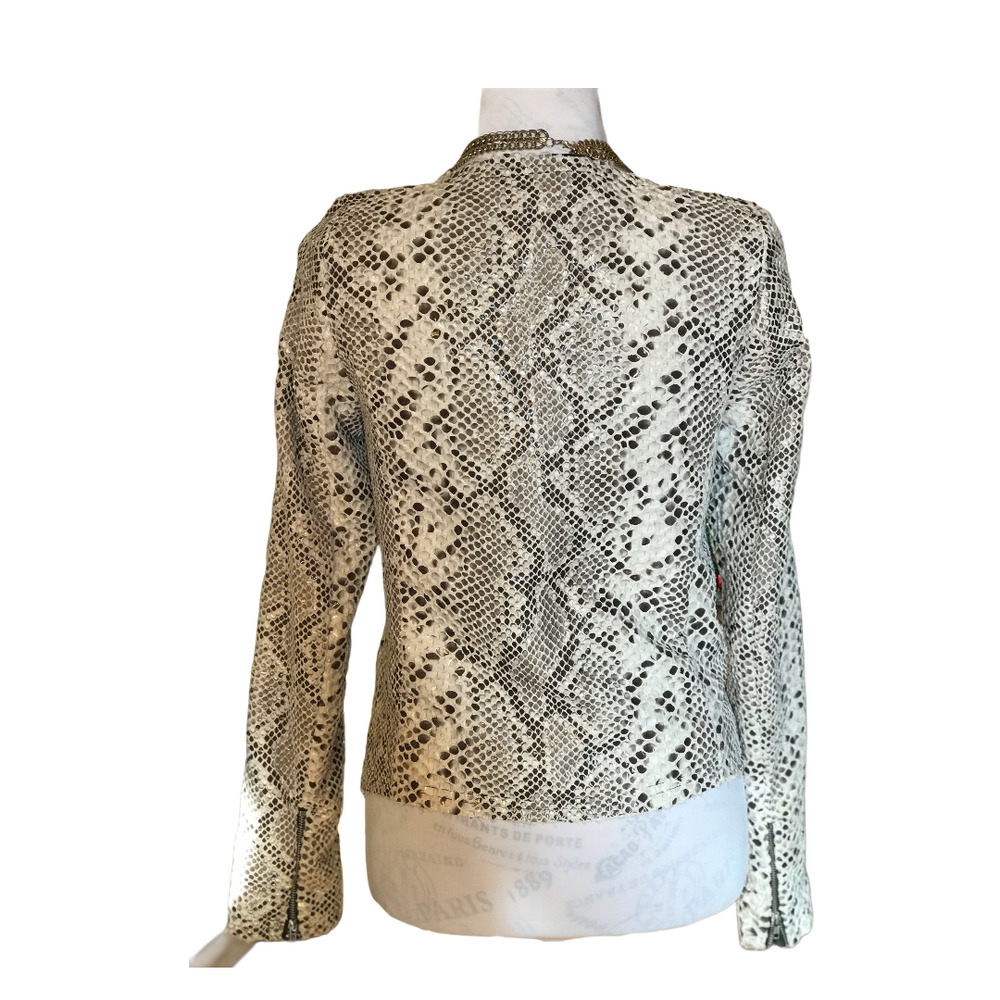 Olivaceous Full Zip Python Skin Jacket - Picture 3 of 5